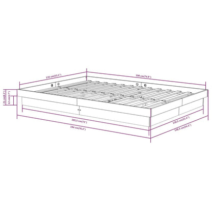 Solid Wood Grey Double Bed Frame - Sturdy & Stylish Design