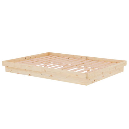 Solid Wood Bed Frame 140x190 cm - Natural Finish
