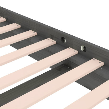Bed Frame without Mattress Grey Solid Wood 140x190 cm