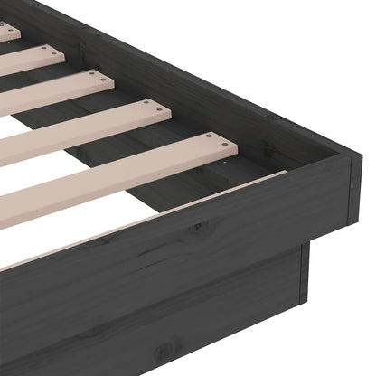 Bed Frame without Mattress Grey Solid Wood 140x190 cm