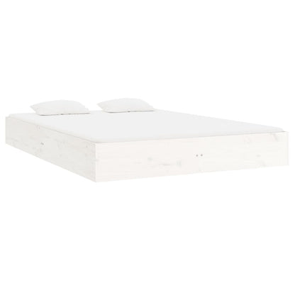 White Solid Wood Bed Frame 200x200 cm - No Mattress Included