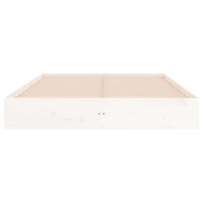 White Solid Wood Super King Bed Frame 180x200 cm (No Mattress)