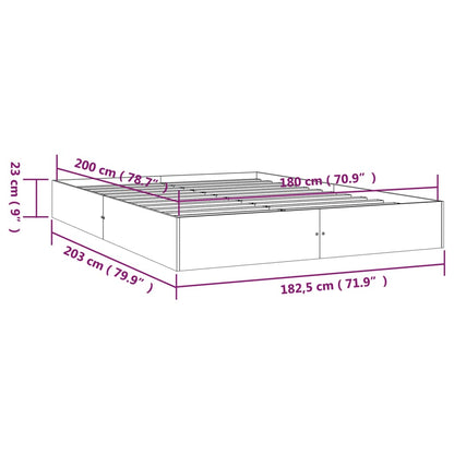 White Solid Wood Super King Bed Frame 180x200 cm (No Mattress)
