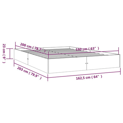 Solid Wood Bed Frame 160x200 cm - Sturdy & Stylish Design
