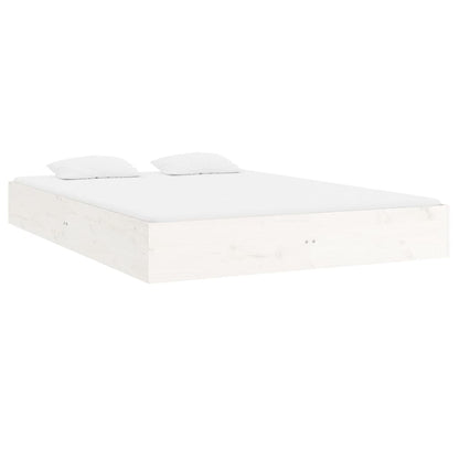 White Solid Wood Bed Frame 160x200 cm - No Mattress Included
