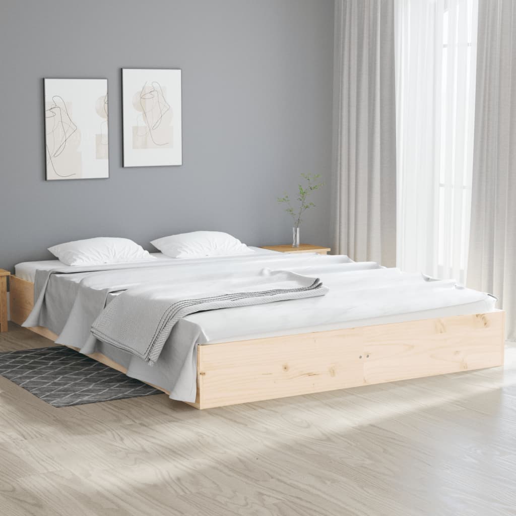 Solid Wood Bed Frame 140x200 cm - Sleek & Durable Design