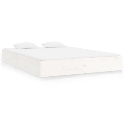 White Solid Wood Bed Frame 120x200 cm - Mattress Not Included