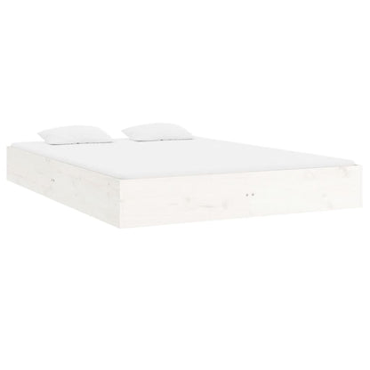 White Solid Wood Bed Frame 120x200 cm - Mattress Not Included