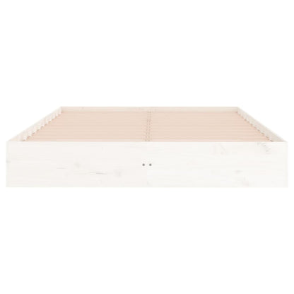 White Solid Wood Bed Frame 120x200 cm - Mattress Not Included
