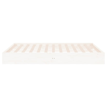 White Solid Wood Bed Frame 120x200 cm - Mattress Not Included