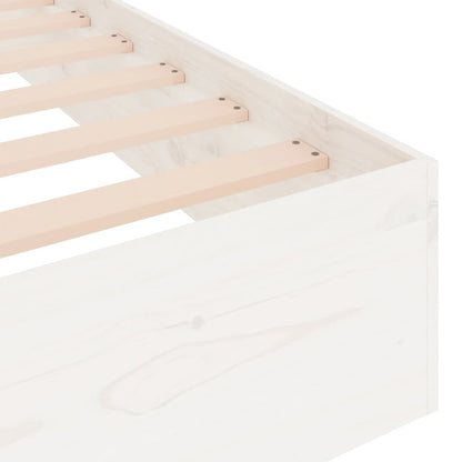 White Solid Wood Bed Frame 120x200 cm - Mattress Not Included