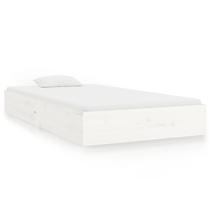 White Solid Wood Bed Frame 90x200 cm - Mattress Not Included