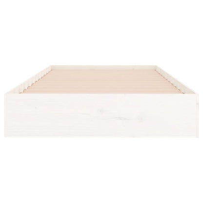 White Solid Wood Bed Frame 90x200 cm - Mattress Not Included