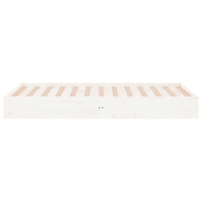 White Solid Wood Bed Frame 90x200 cm - Mattress Not Included
