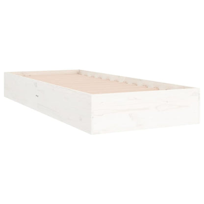 White Solid Wood Bed Frame 75x190cm Small Single, No Mattress