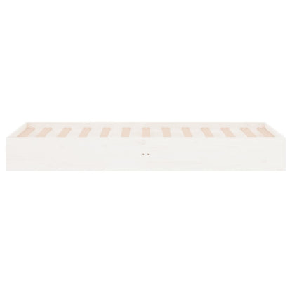 White Solid Wood Bed Frame 75x190cm Small Single, No Mattress