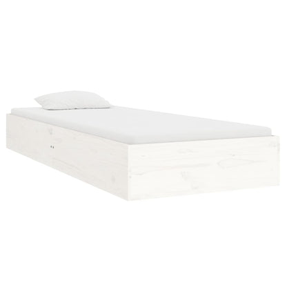 White Solid Wood Single Bed Frame 90x190 cm – No Mattress Included