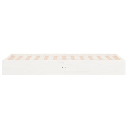 White Solid Wood Single Bed Frame 90x190 cm – No Mattress Included