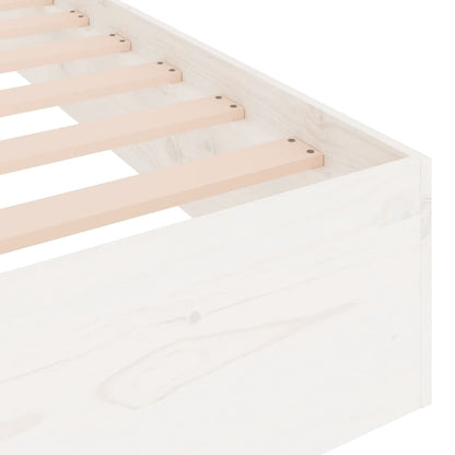 White Solid Wood Single Bed Frame 90x190 cm – No Mattress Included
