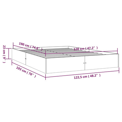 Solid Wood Small Double Bed Frame 120x190 cm - No Mattress