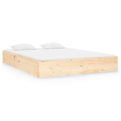 Solid Wood Bed Frame 140x190 cm - Durable, Sleek Design