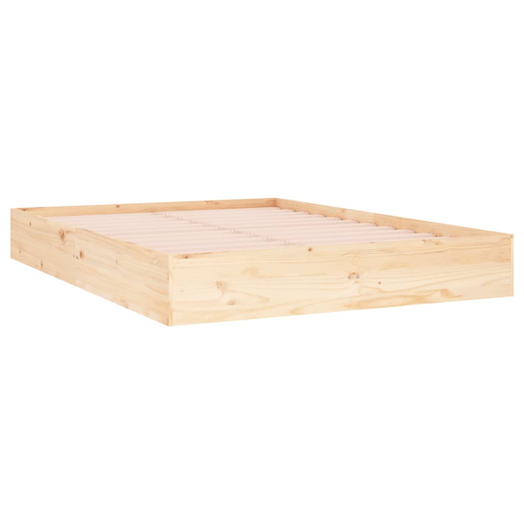 Solid Wood Bed Frame 140x190 cm - Durable, Sleek Design