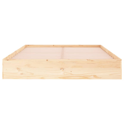 Solid Wood Bed Frame 140x190 cm - Durable, Sleek Design