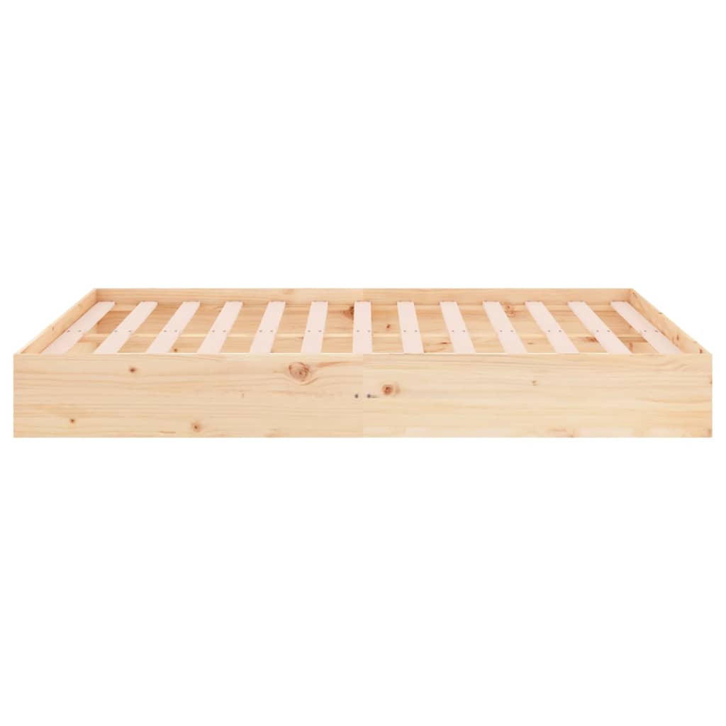 Solid Wood Bed Frame 140x190 cm - Durable, Sleek Design