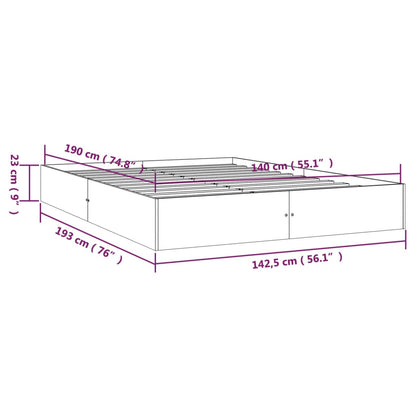 Solid Wood Bed Frame 140x190 cm - Durable, Sleek Design