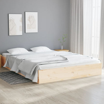 Solid Wood Bed Frame 140x190 cm - Durable, Sleek Design