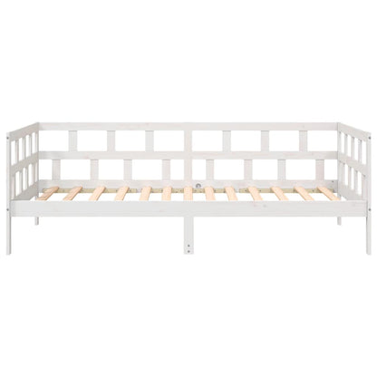 White Solid Wood Pine Day Bed Frame 80x200 cm - No Mattress Included