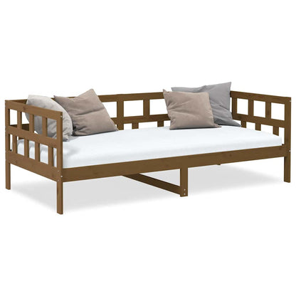 Honey Brown Solid Pine Wood Day Bed - 80x200 cm (Mattress Excluded)
