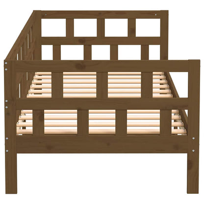 Honey Brown Solid Pine Wood Day Bed - 80x200 cm (Mattress Excluded)