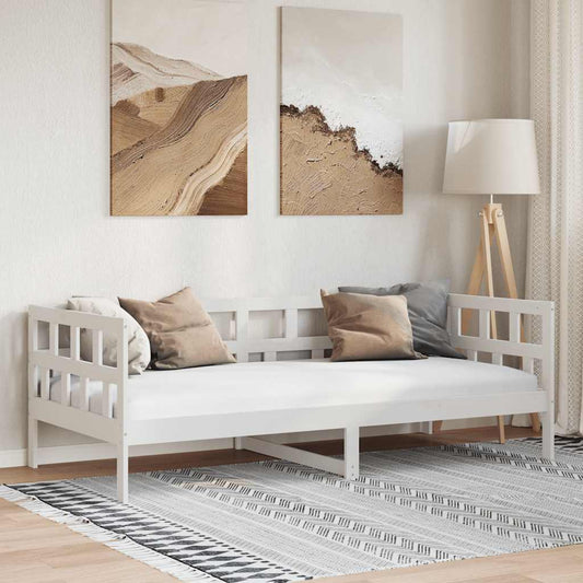 White Solid Pine Day Bed Frame 90x190 cm - Single Without Mattress
