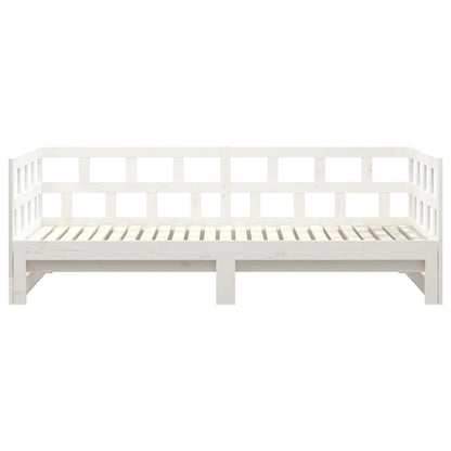 White Pull-Out Day Bed Frame without Mattress 2x(90x200) cm
