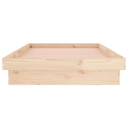 Solid Wood LED Bed Frame 90x200 cm, No Mattress Included