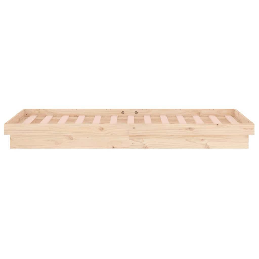 Solid Wood LED Bed Frame 90x200 cm, No Mattress Included