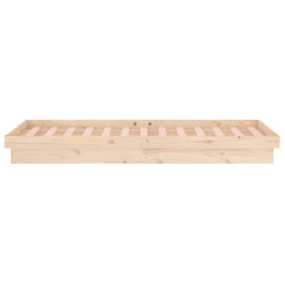 Solid Wood LED Bed Frame 90x200 cm, No Mattress Included