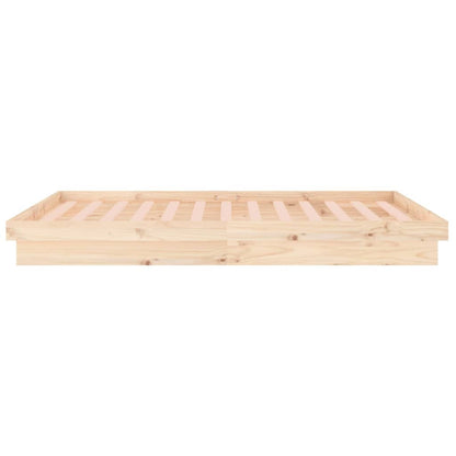 Solid Wood LED Bed Frame 120x200 cm - No Mattress Included
