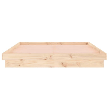 King Size Solid Wood LED Bed Frame - No Mattress, Modern Design