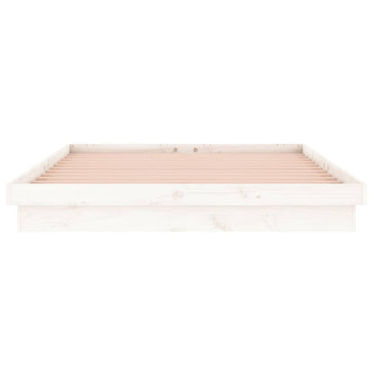 White Super King Solid Wood LED Bed Frame - No Mattress Included