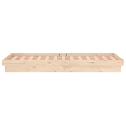 LED Bed Frame without Mattress Single Solid Wood