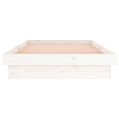Solid Wood LED Bed Frame - White, Single Size (No Mattress)