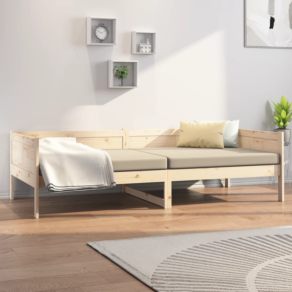 Solid Pine Wood Day Bed Frame 80x200 cm - Mattress Not Included