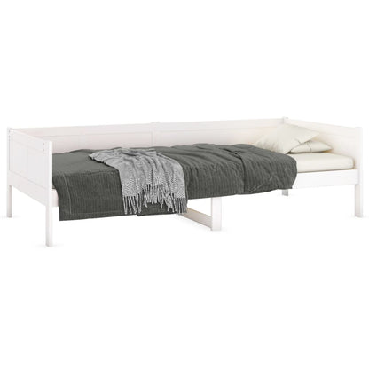White Solid Pine Wood Day Bed Frame 90x190 cm - No Mattress Included