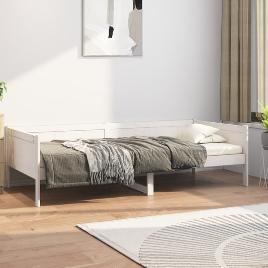 White Solid Pine Wood Day Bed Frame 90x190 cm - No Mattress Included