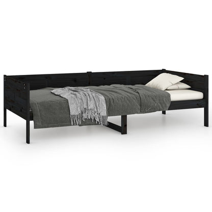Black Solid Wood Pine Day Bed 90x190 cm - Frame Only