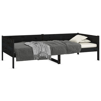 Black Solid Wood Pine Day Bed 90x190 cm - Frame Only