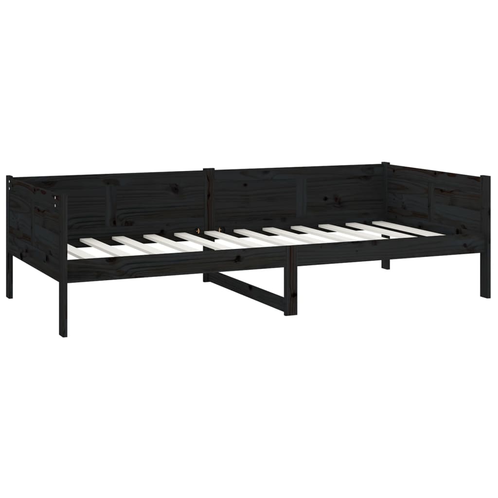 Black Solid Wood Pine Day Bed 90x190 cm - Frame Only