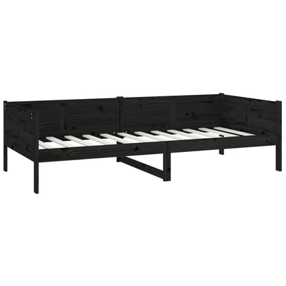 Black Solid Wood Pine Day Bed 90x190 cm - Frame Only